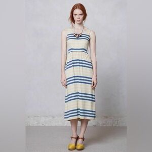 Dusen Dusen Stripe Midi Dress Size 4 Colorblock Sleeveless Anthropologie